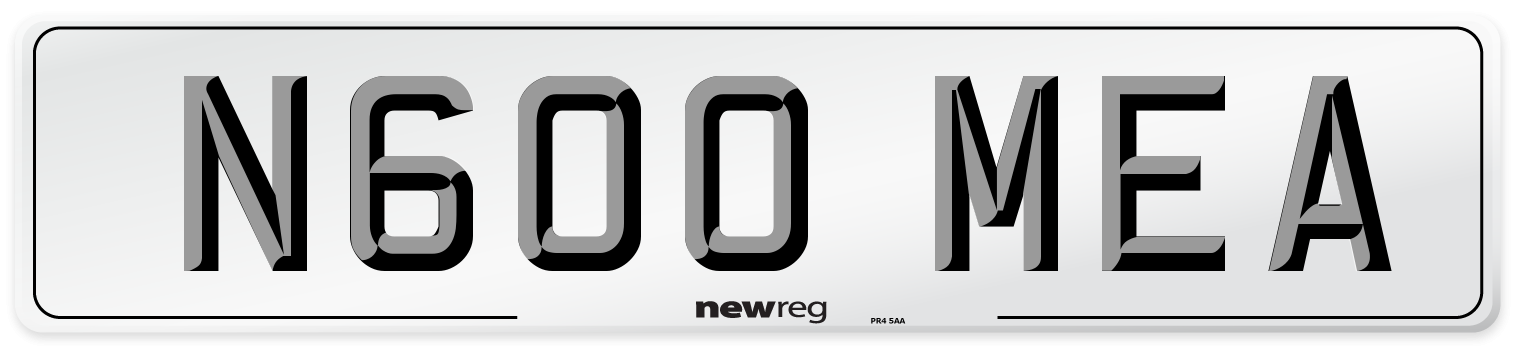 N600 MEA Number Plate from New Reg